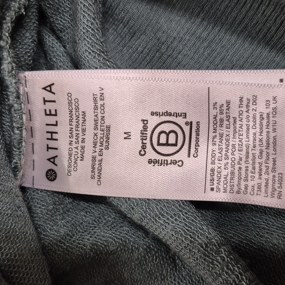 Athleta Sunrise V-Neck Sweatshirt Blue-Gray Size Small EUC - Picture 5 of 7